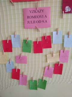 Vzkazy Romeovi a Julii od žáků z 9. A