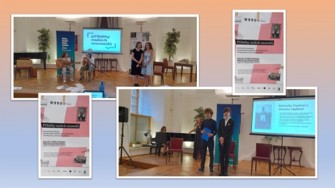 Žáci 8.C zapojení do projektu Příběhy našich sousedů prezentovali svou práci na zámku v Holešově