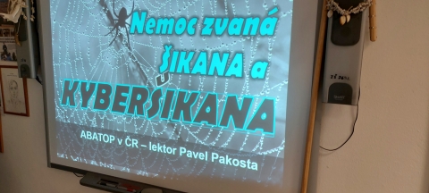 Přednáška - Nemoc zvaná šikana a kyberšikana pro žáky 6. tříd