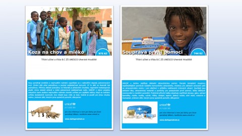 Třída 8.C se rozhodla zapojit do programu organizace UNICEF - Dárek pro život