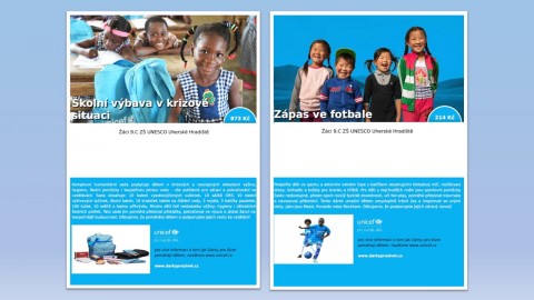 Třída 9.C se rozhodla zapojit do programu organizace UNICEF - Dárek pro život