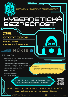 Přednáška Kybernetická bezpečnost (pro rodiče žáků ZŠ UNESCO)