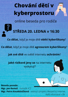 Chování dětí v kyberprostoru - online beseda pro rodiče