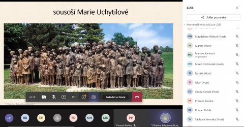 Žáci 9.B se zúčastnili webináře-Příběh obce Lidice